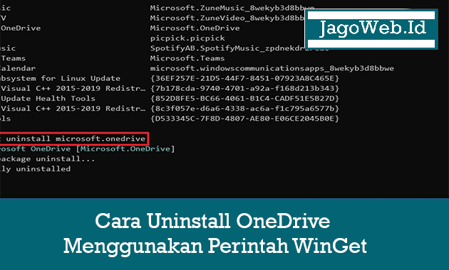 winget uninstall Microsoft.OneDrive winget uninstall Microsoft.OneDrive