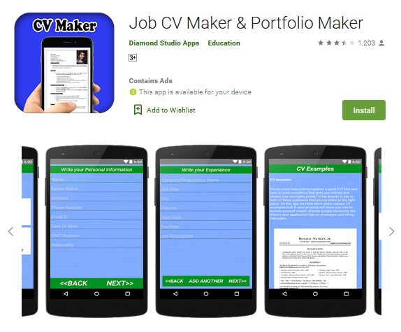 Aplikasi Pembuat CV di HP Aplikasi Pembuat CV di HP