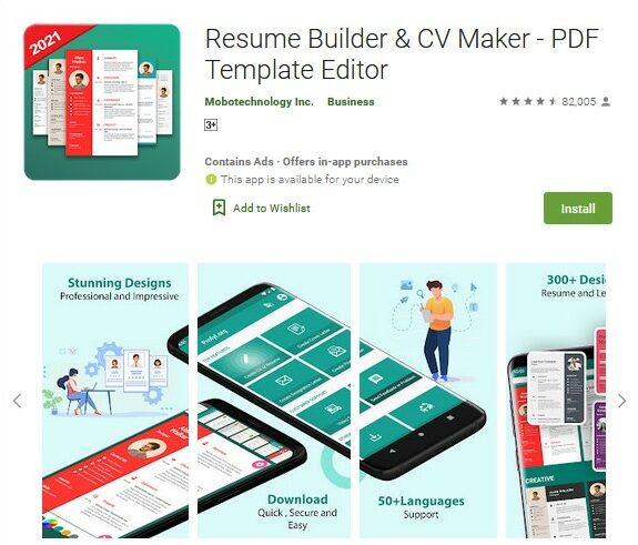 Aplikasi Pembuat CV di HP Aplikasi Pembuat CV di HP