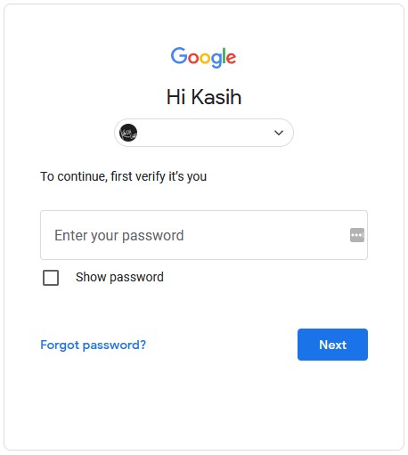 verifikasi password akun google